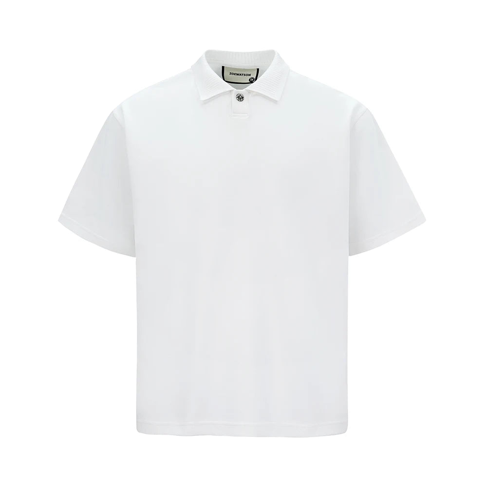 White polo shirt on a white background