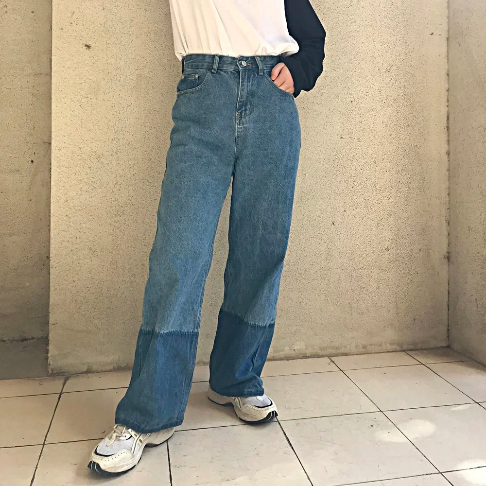 Contrast Hem Loose Fit Jeans