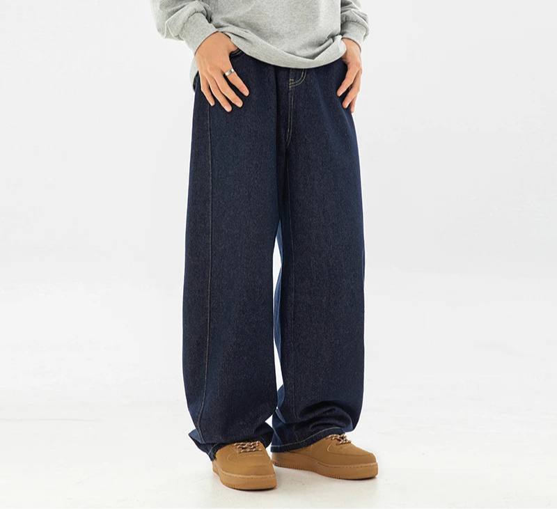 Contrast Stitch Dark Rinse Jeans