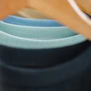 Close-up of a teal belt with a blurred background
