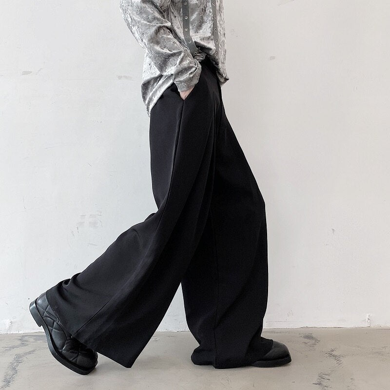 Extra Wide Pleat Front Trousers, Streets of Seoul