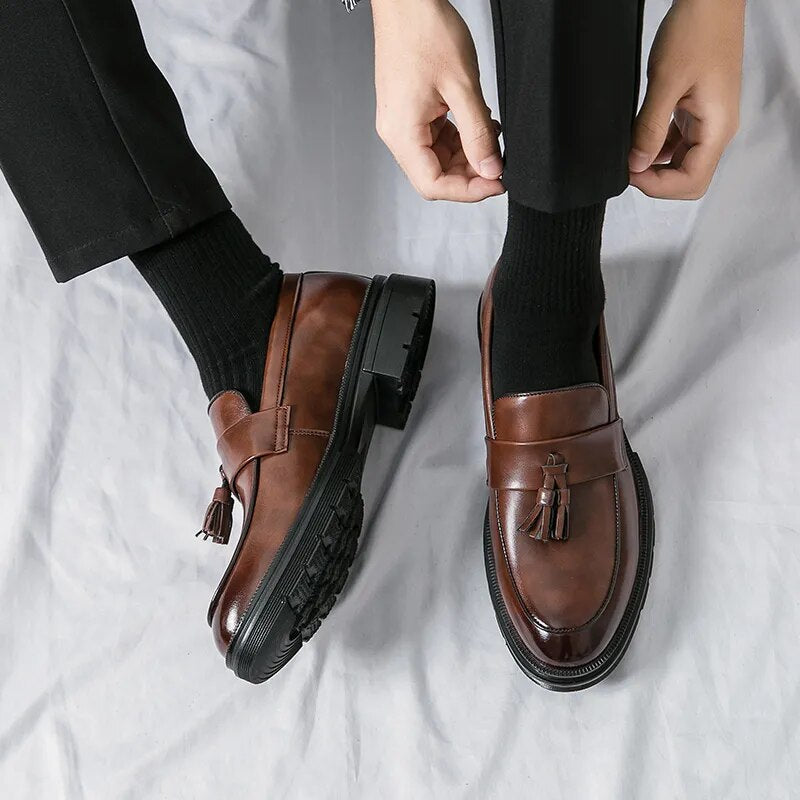 Gwanak Faux Leather Tassel Loafers