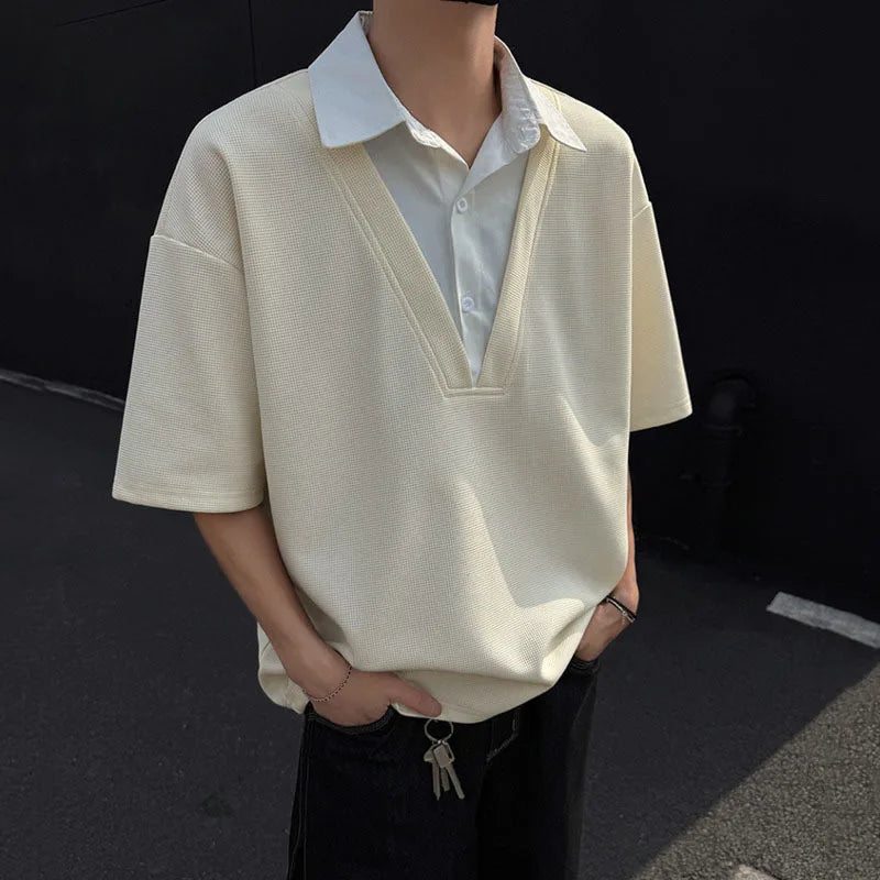 Mock Layered Shirt/T-Shirt