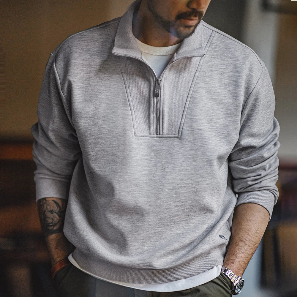 Quarter Zip Sweatshirt Streets of Seoul Men s Korean Style Fashion