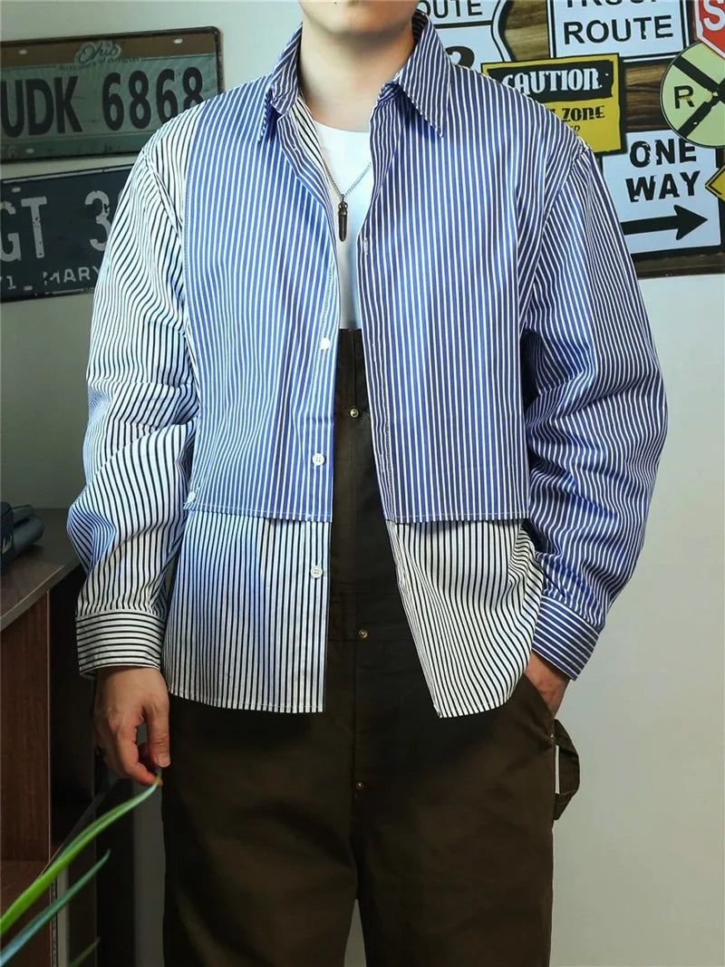 Spliced Stripe Shirt