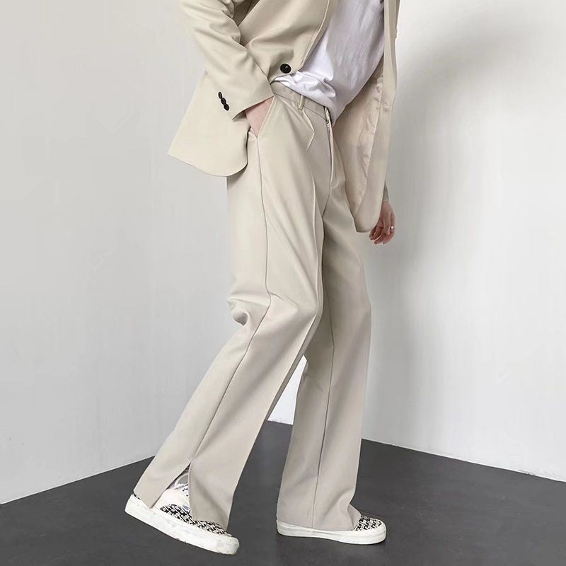 HCXY 2021 Korean style Men's Smart Casual Pants Men Pant Full length Slim  Fit Trousers Male Stretch fabric Size 38