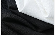 Close-up of black and white textured fabric