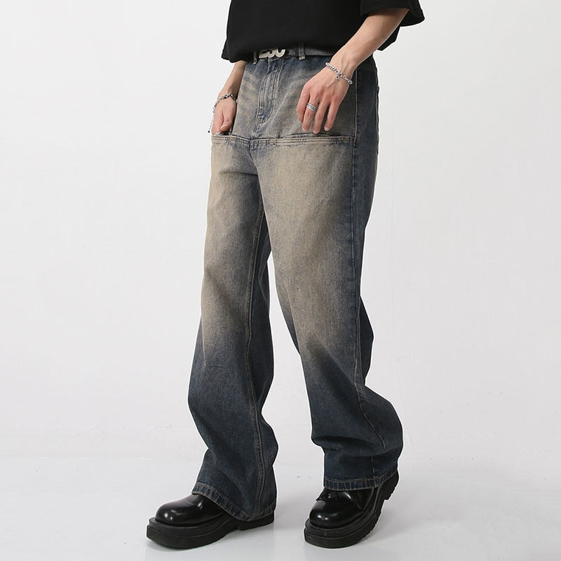 Vintage Loose Wash of Fashion | Seoul Jeans Style | Streets Men\'s Fit Korean
