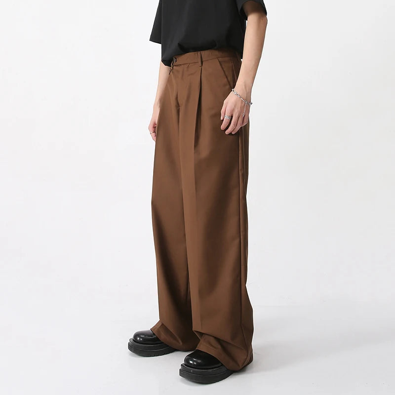 Wide Leg Front Pleat Trousers