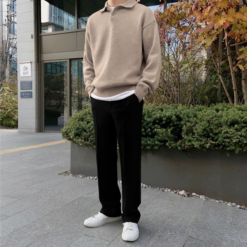 Collared Knitted Jumper thestreetsofseoul-korean-street-style-minimal-kstyle-streetwear-mens-fashion-clothing