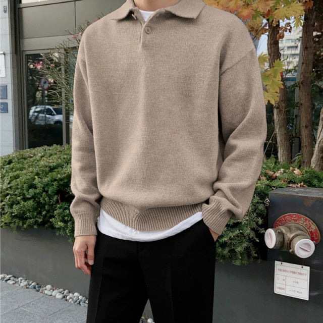 Collared Knitted Jumper | Streets of Seoul | Mens Korean Style Fashion