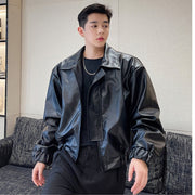 Cropped Faux Leather Jacket thestreetsofseoul-korean-street-style-minimal-kstyle-streetwear-mens-fashion-clothing