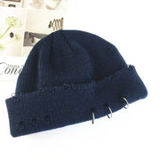 Distressed Pierced Mini Beanie thestreetsofseoul-korean-street-style-minimal-kstyle-streetwear-mens-fashion-clothing