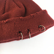 Distressed Pierced Mini Beanie thestreetsofseoul-korean-street-style-minimal-kstyle-streetwear-mens-fashion-clothing