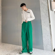 Emerald Green Wide Leg Trousers thestreetsofseoul-korean-street-style-minimal-kstyle-streetwear-mens-fashion-clothing
