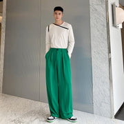Emerald Green Wide Leg Trousers thestreetsofseoul-korean-street-style-minimal-kstyle-streetwear-mens-fashion-clothing