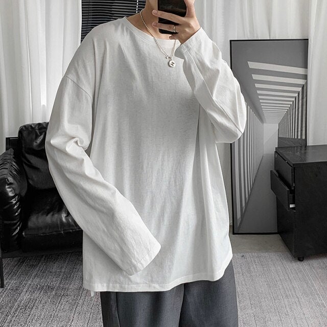 Essential Oversized Long Sleeve T-Shirt | Streets of Seoul | Men's