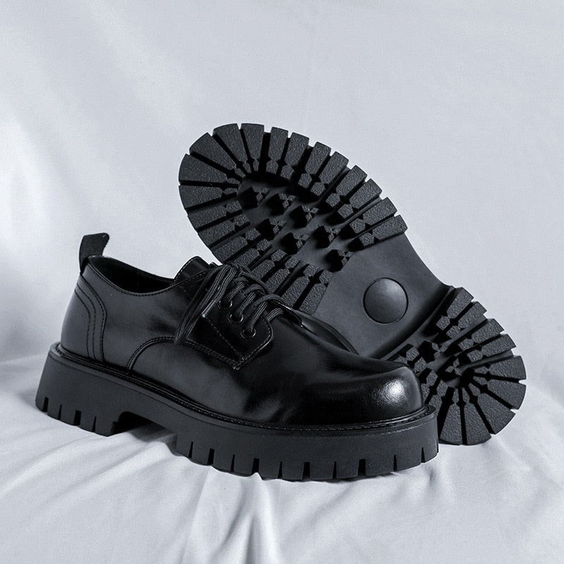 Ichon Faux Leather Raised Sole Shoes thestreetsofseoul-korean-street-style-minimal-kstyle-streetwear-mens-fashion-clothing