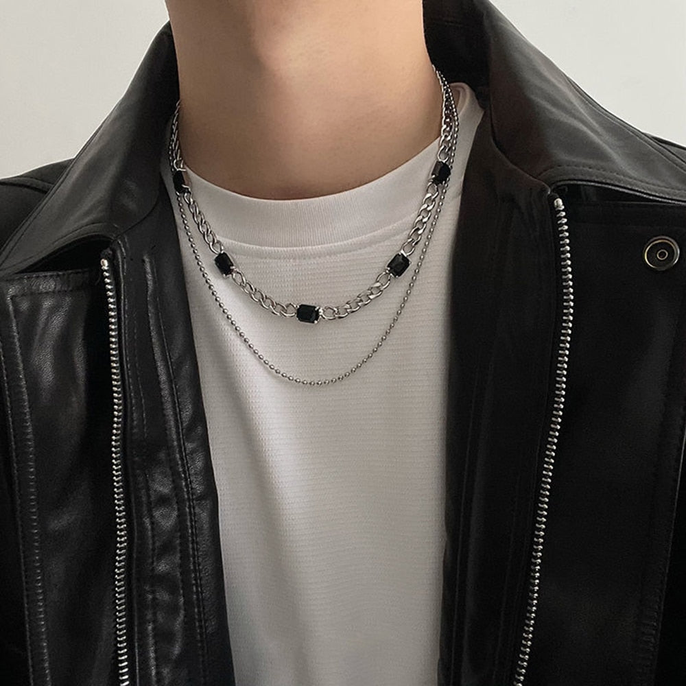 Multi Chain Gemstone Necklace