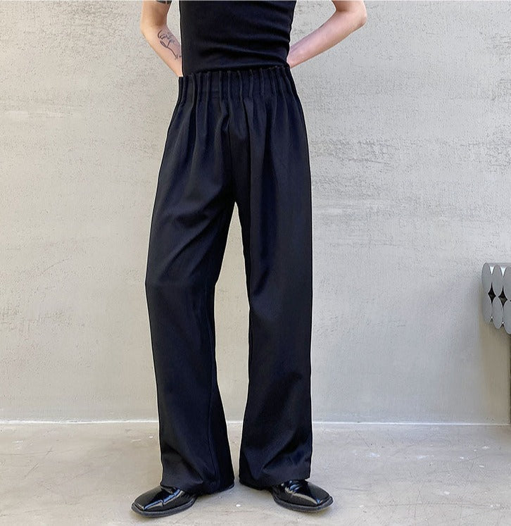 Pleated Waist Band Wide Leg Pants thestreetsofseoul-korean-street-style-minimal-kstyle-streetwear-mens-fashion-clothing