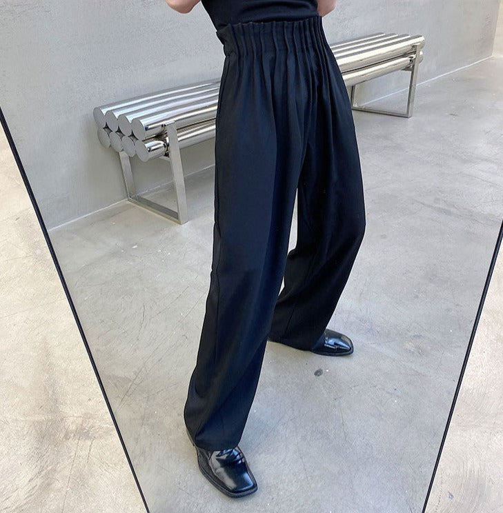 Pleated Waist Band Wide Leg Pants thestreetsofseoul-korean-street-style-minimal-kstyle-streetwear-mens-fashion-clothing