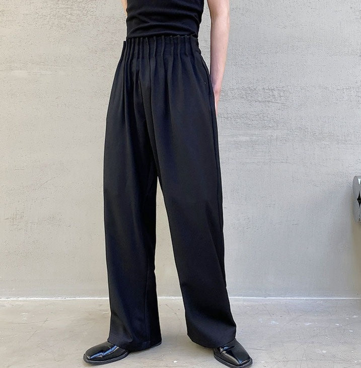 Pleated Waist Band Wide Leg Pants thestreetsofseoul-korean-street-style-minimal-kstyle-streetwear-mens-fashion-clothing