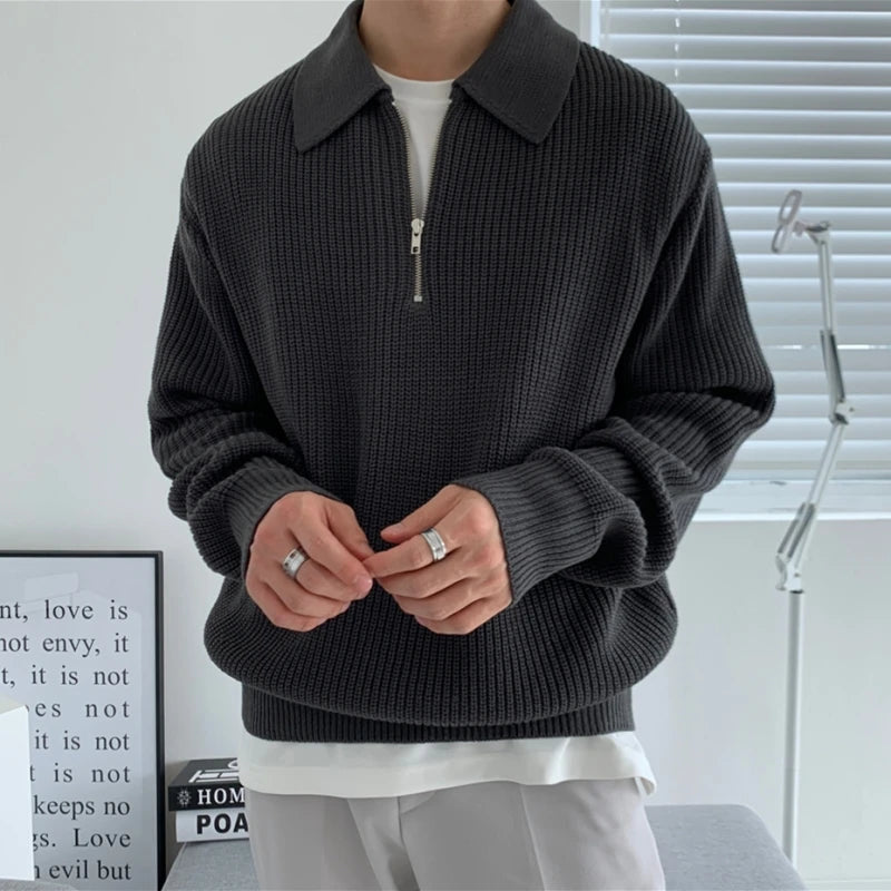 1/4 Zip Rib Sweater