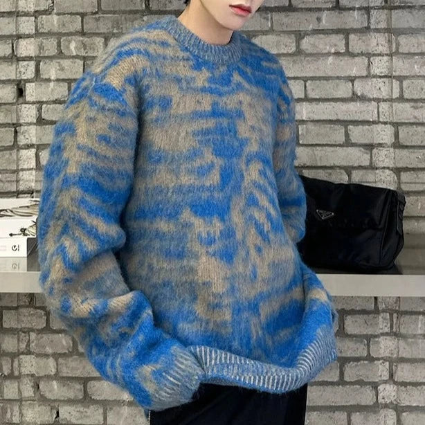 Abstract Pattern Mohair Jumper