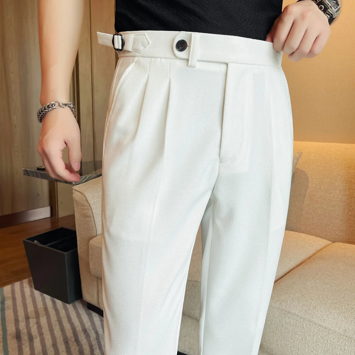 Ankle Length Slim Fit Dress Pants | Streets of Seoul | Men's Korean Style Fashion Ankle Length Slim Fit Dress Pants | Streets of Seoul | Men's Korean Style Fashion