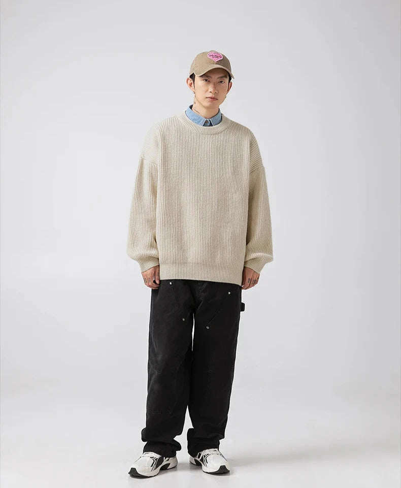 Autumn Fisherman Rib Knit Sweater