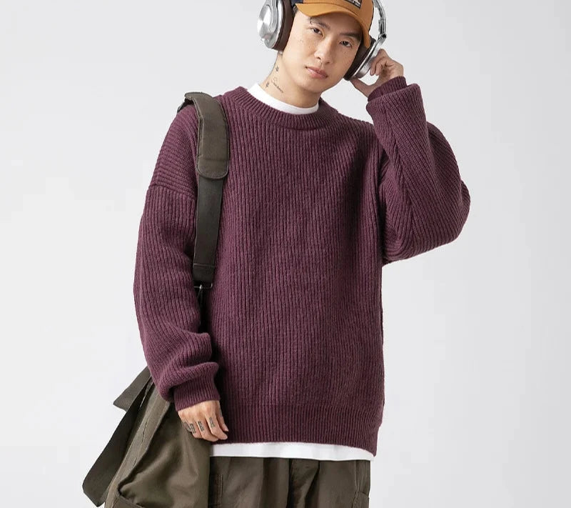 Autumn Fisherman Rib Knit Sweater