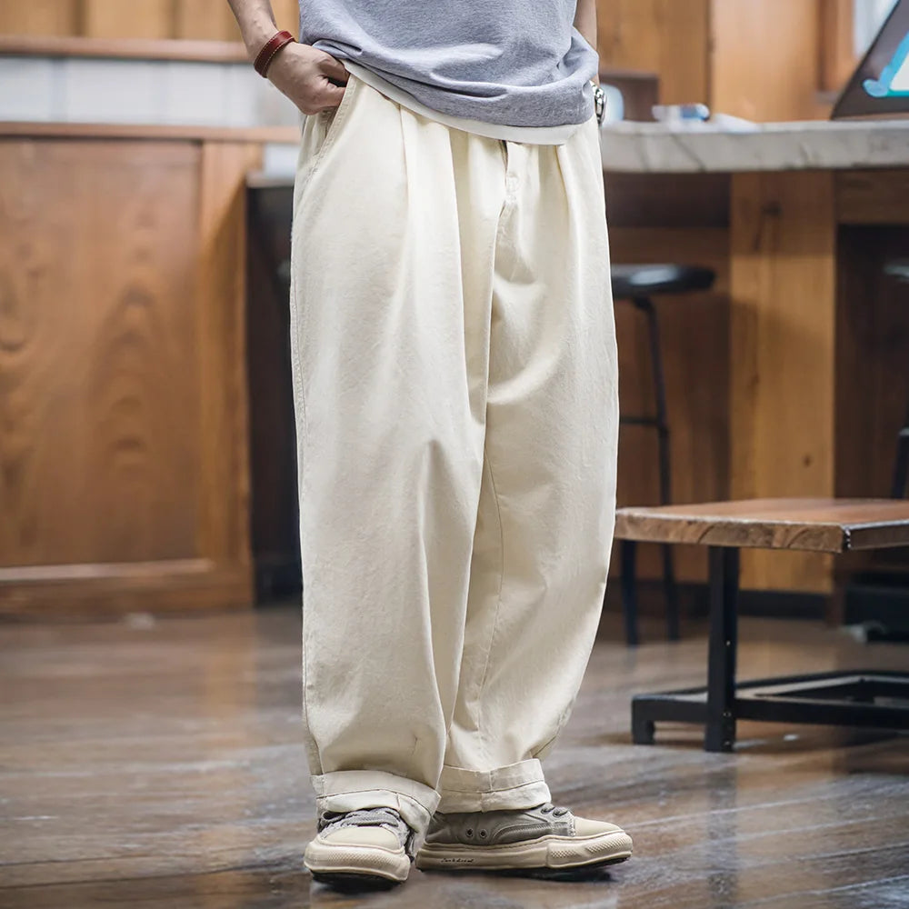 Summer Men's High Waist Straight Business Pants British style Trousers  Korean | eBay
