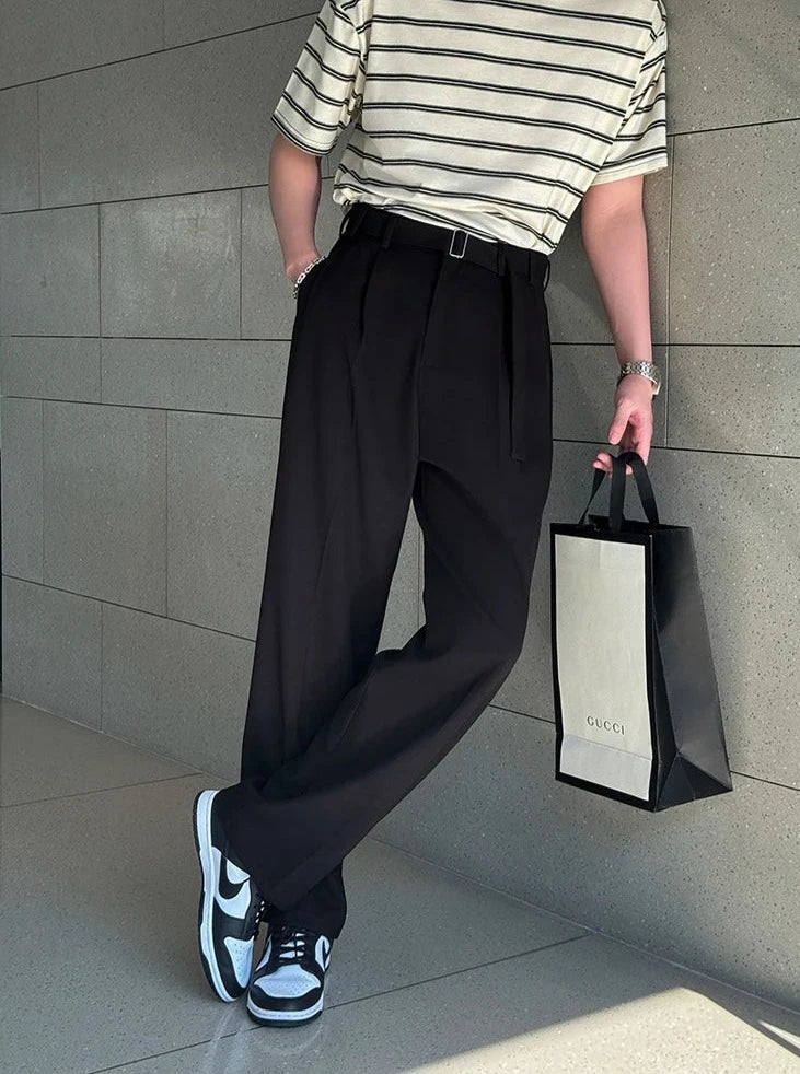 Belted Loose Leg Pants | Streets of Seoul