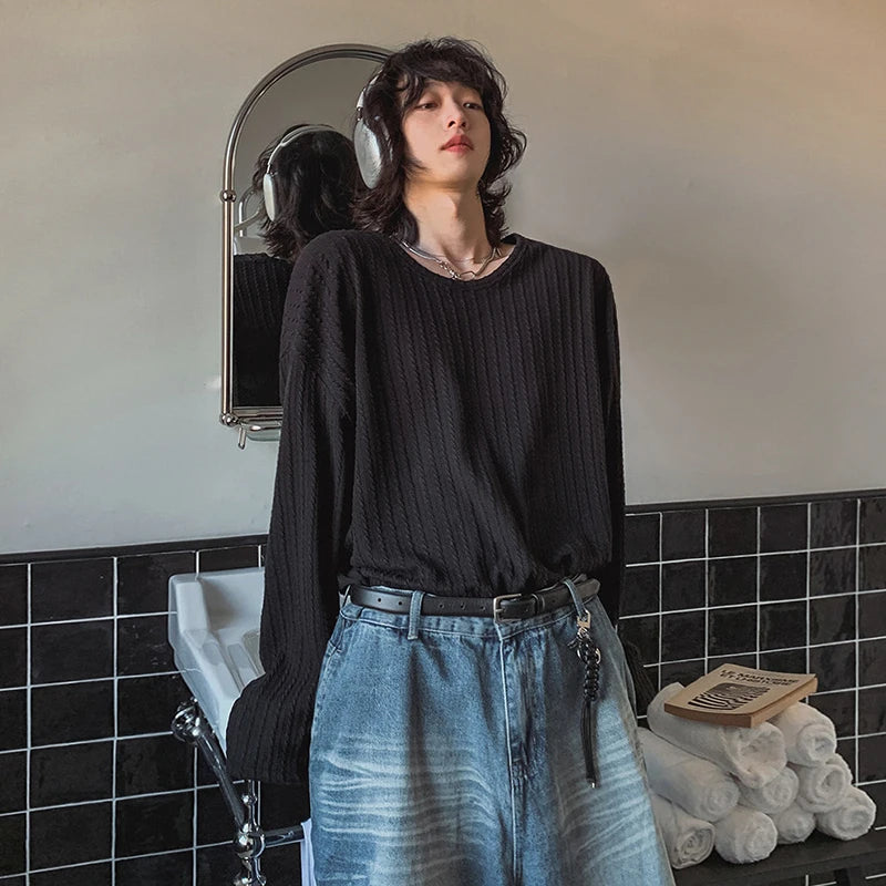 Cable Texture Long Sleeve Top