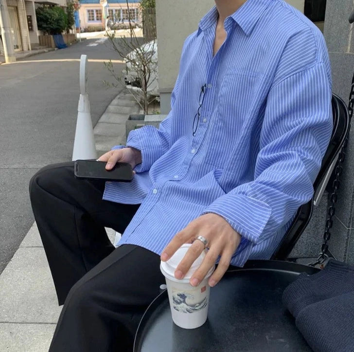 Casual Stripe Shirt | Streets of Seoul | Men's Korean Style Fashion