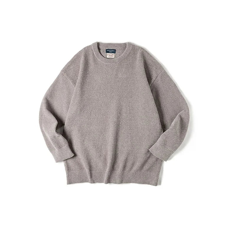 Open Neck Collared Rib Knit Sweater