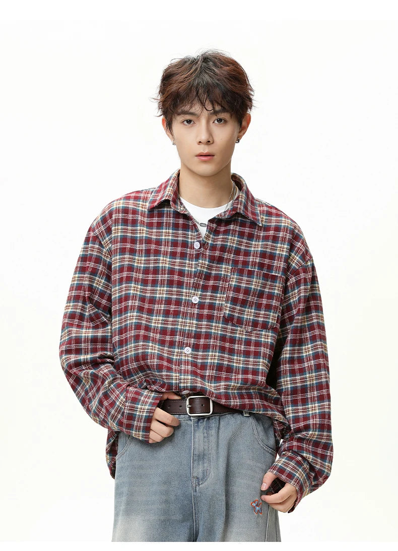 Classic Vintage Plaid Long Sleeve Shirt