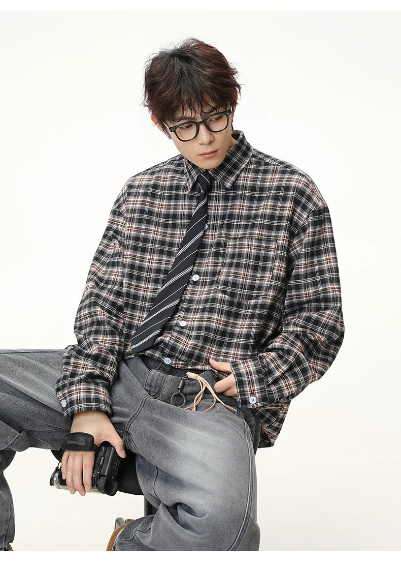 Classic Vintage Plaid Long Sleeve Shirt