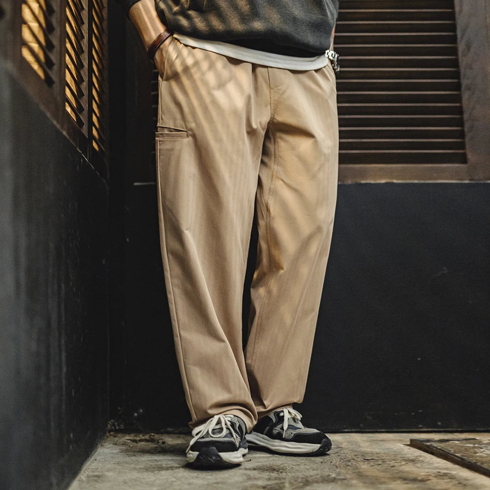 Clean Fit Herringbone Twill Easy Pants | Streets of Seoul Clean Fit Herringbone Twill Easy Pants | Streets of Seoul