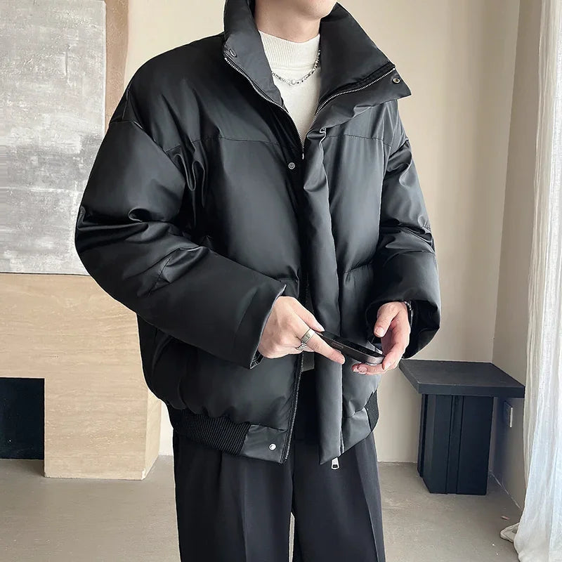 Coated Minimalist Puffer Jacket