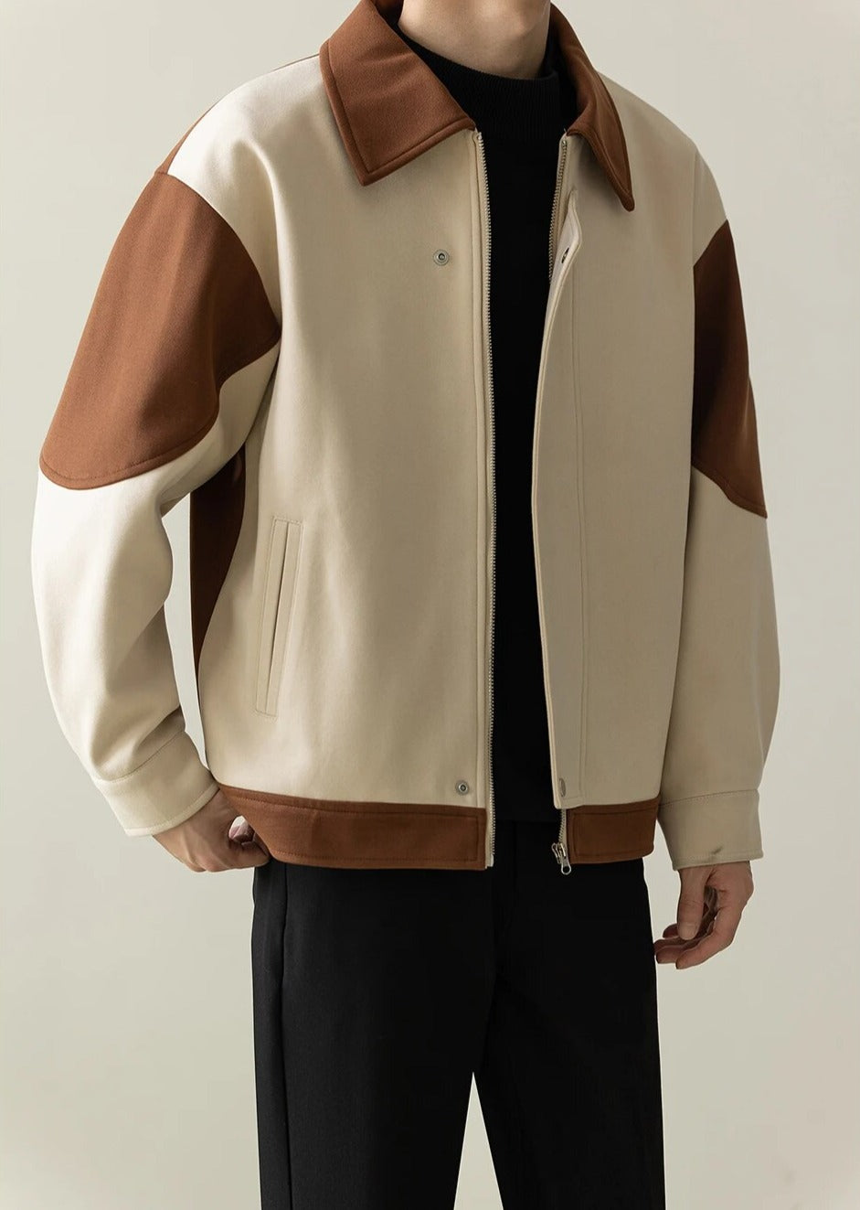 Block Design Jacket Colour Block Minimal Jacket | Streets of Seoul | Men's Korean Style Fashion