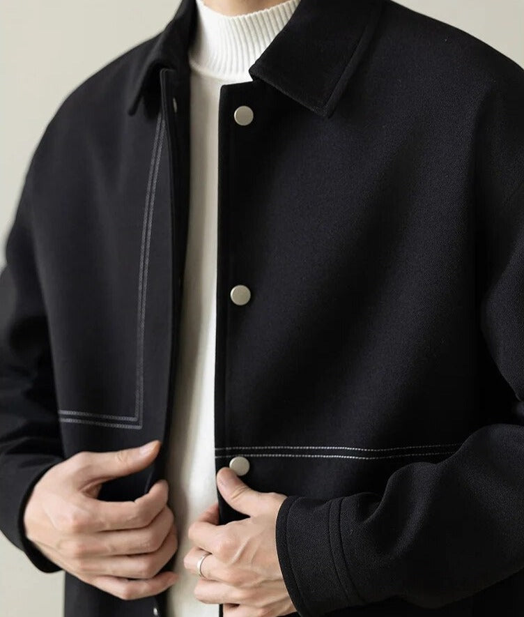 Contrast Stitch Minimal Jacket