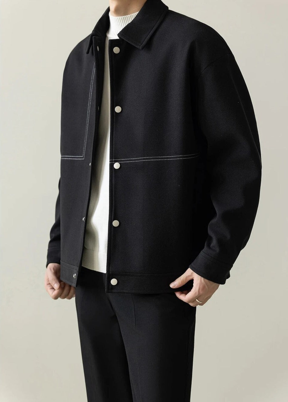 Contrast Stitch Minimal Jacket