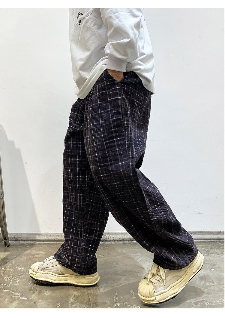 Korean Style] Beige/Black Slim-Fit Casual Pants - ShopperBoard