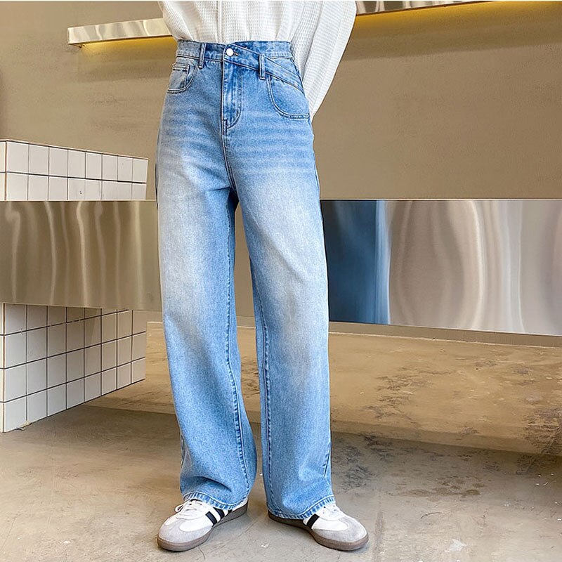 Ripped Double Waistband Baggy Jeans, Streets of Seoul