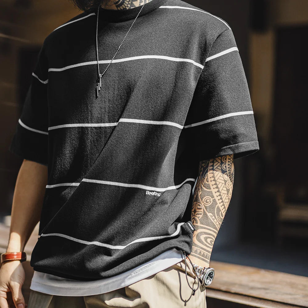 'Elevating' Loose Fit Stripe T-Shirt