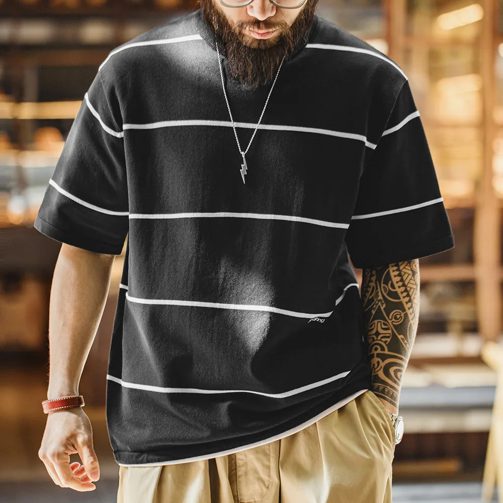 'Elevating' Loose Fit Stripe T-Shirt