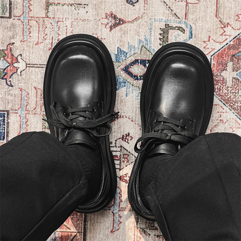 Flatform Lace-up Derby Shoes | Streets of Seoul | Men's Korean Style Fashion