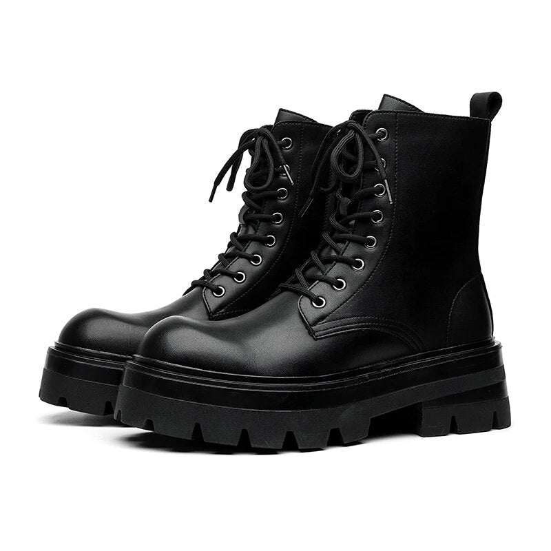 Chunky sole black boots best sale