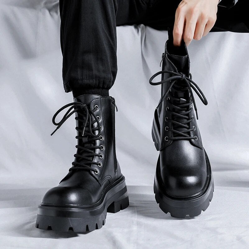 Combat Boots Chunky Black Boots Men Army Work Frame Tactical